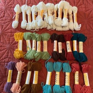 Vintage Bernat Yarn Lot 
 1-2-3 Ply Persian-Type Needlepoint Embroidery Multi